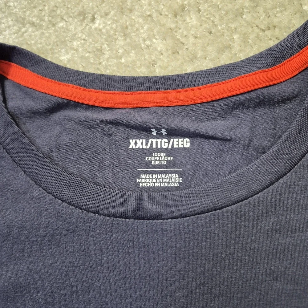 Under Armour Project Rock Shirt Mens 2XL Purple Veterans Day Gym USA Patriotic